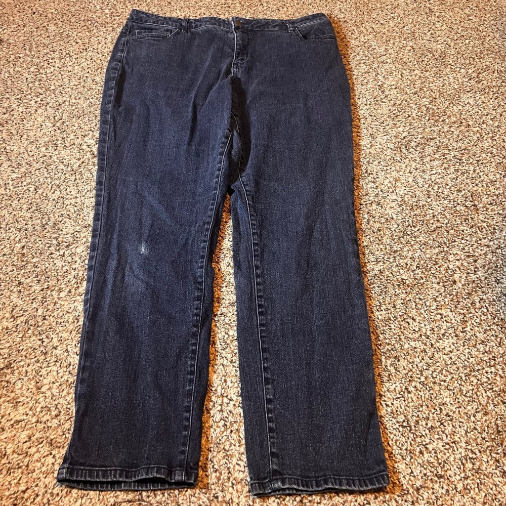 Coldwater Creek Women's Dark Wash Denim Jeans Classic Straight Leg Size 18